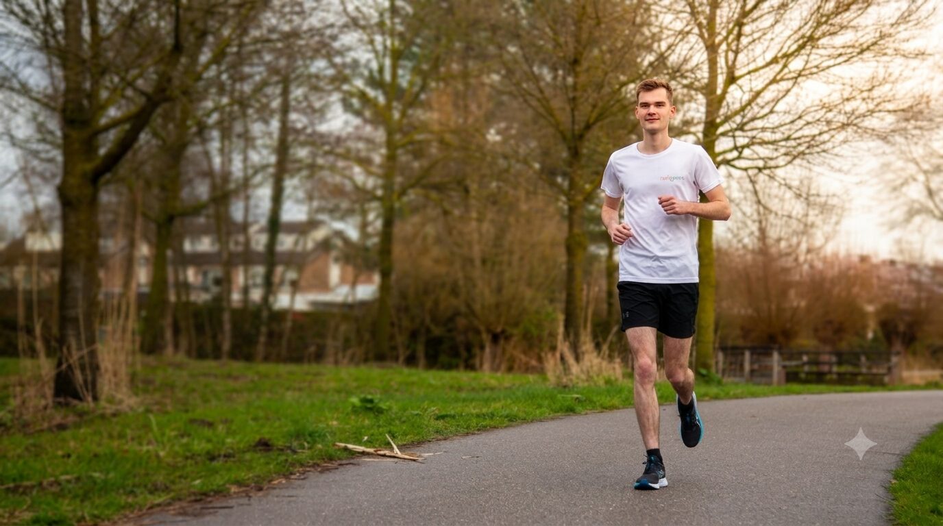 Tim Brouwers hardlopend voor zijn inzamelactie voor Stichting Long Covid